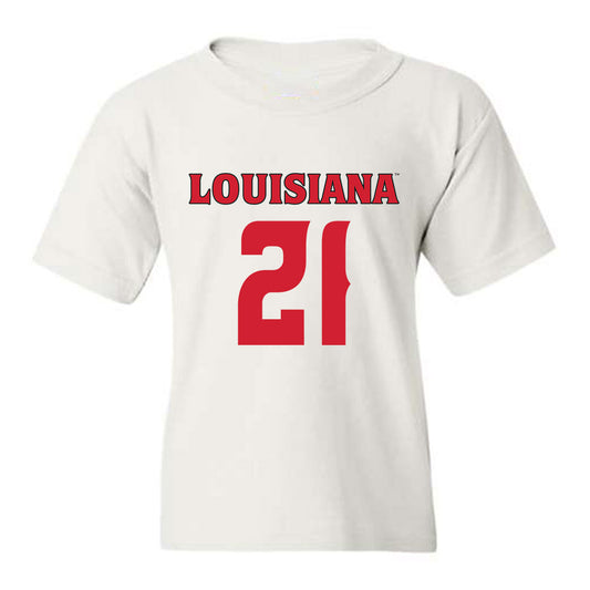 Louisiana - NCAA Football : Zylan Perry - White Replica Shersey Youth T-Shirt