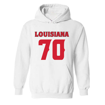 Louisiana - NCAA Football : Jax Harrington - White Replica Shersey Hooded Sweatshirt