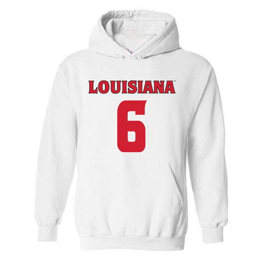 Louisiana - NCAA Football : Kaleb Carter - White Replica Shersey Hooded Sweatshirt