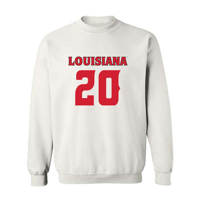 Louisiana - NCAA Football : Jalen Clark - White Replica Shersey Sweatshirt