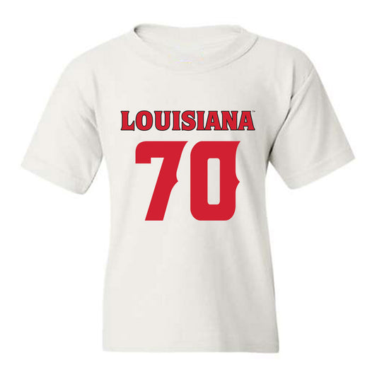 Louisiana - NCAA Football : Jax Harrington - White Replica Shersey Youth T-Shirt