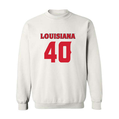 Louisiana - NCAA Football : Logan Klotz - White Replica Shersey Sweatshirt