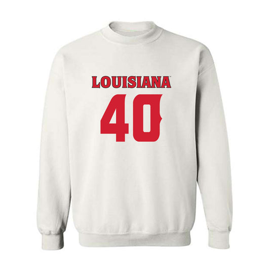 Louisiana - NCAA Football : Logan Klotz - White Replica Shersey Sweatshirt