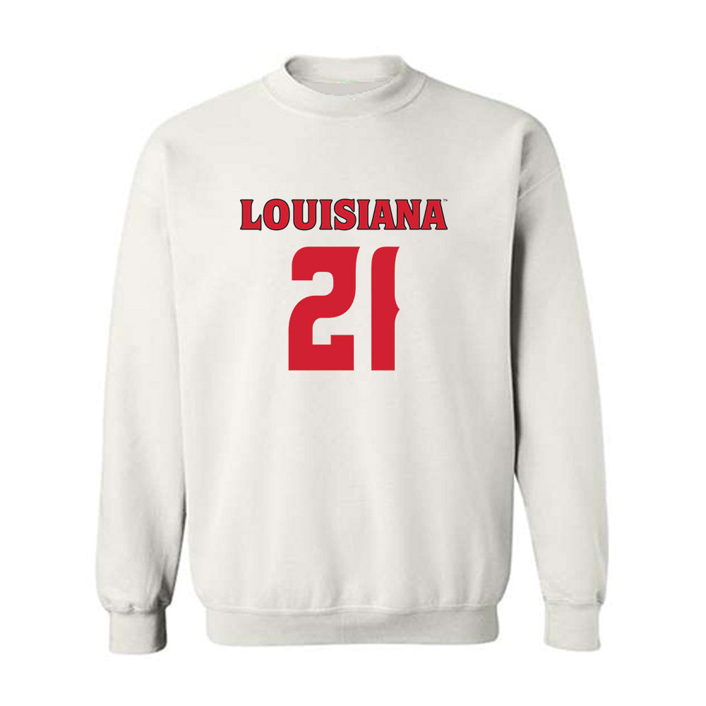 Louisiana - NCAA Football : Zylan Perry - White Replica Shersey Sweatshirt