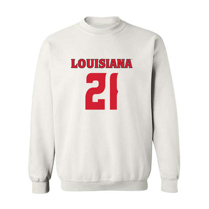 Louisiana - NCAA Football : Zylan Perry - White Replica Shersey Sweatshirt