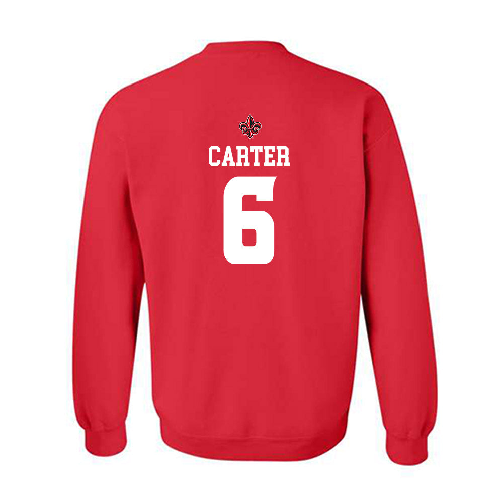 Louisiana - NCAA Football : Kaleb Carter - Red Replica Shersey Sweatshirt