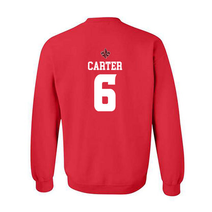 Louisiana - NCAA Football : Kaleb Carter - Red Replica Shersey Sweatshirt