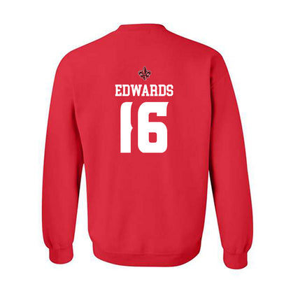 Louisiana - NCAA Football : kailep Edwards - Red Replica Shersey Sweatshirt