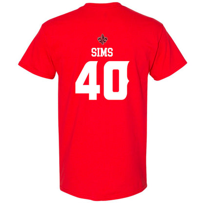 Louisiana - NCAA Football : Hunter Sims - Red Replica Shersey Short Sleeve T-Shirt