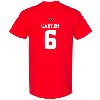 Louisiana - NCAA Football : Kaleb Carter - Red Replica Shersey Short Sleeve T-Shirt