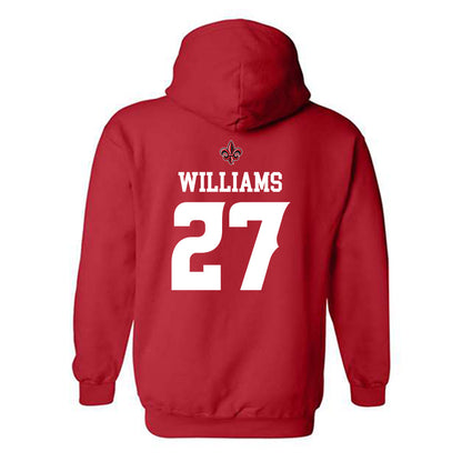 Louisiana - NCAA Football : Kendrell Williams - Red Replica Shersey Hooded Sweatshirt