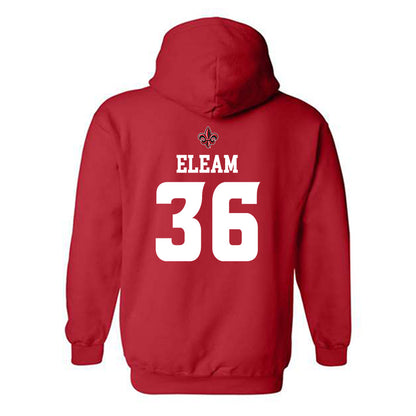 Louisiana - NCAA Football : Maurion Eleam - Red Replica Shersey Hooded Sweatshirt