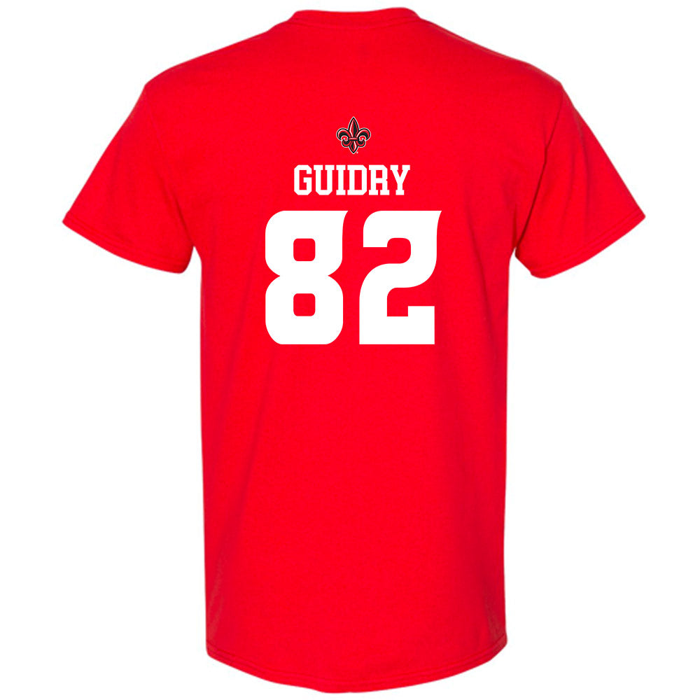 Louisiana - NCAA Football : Rhett Guidry - Red Replica Shersey Short Sleeve T-Shirt