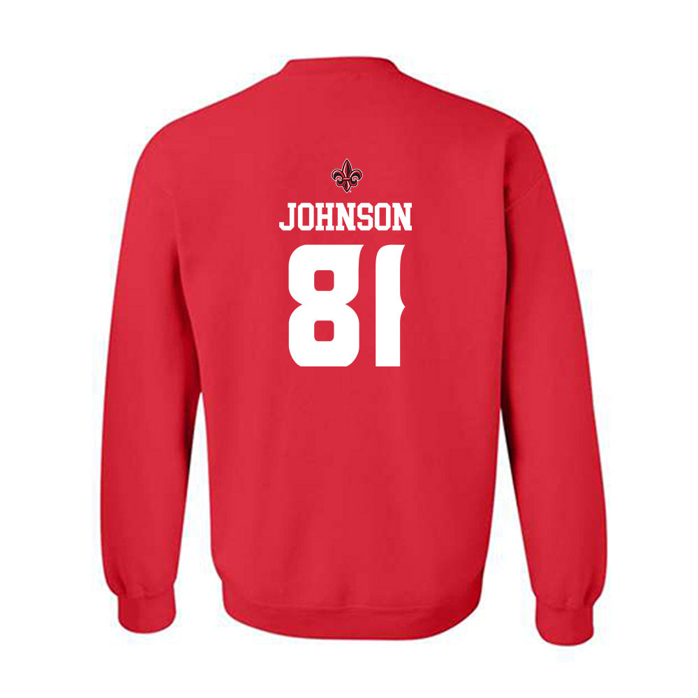 Louisiana - NCAA Football : Jaydon Johnson - Red Replica Shersey Sweatshirt
