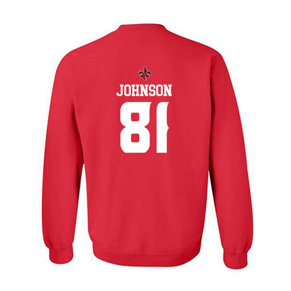 Louisiana - NCAA Football : Jaydon Johnson - Red Replica Shersey Sweatshirt