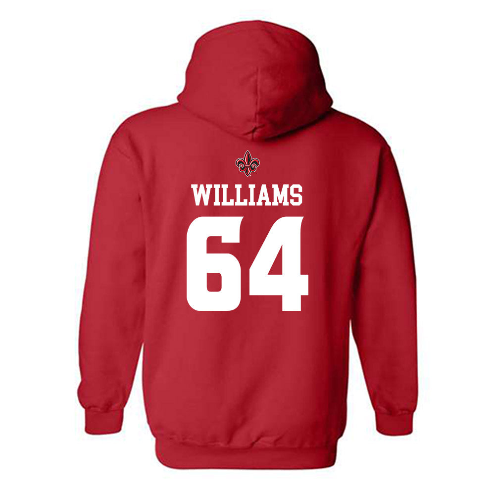 Louisiana - NCAA Football : Bryant Williams - Red Replica Shersey Hooded Sweatshirt