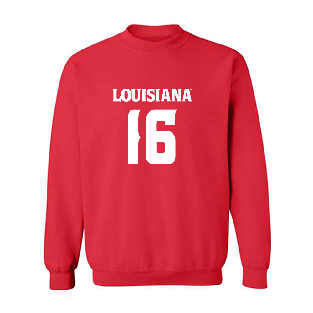 Louisiana - NCAA Football : kailep Edwards - Red Replica Shersey Sweatshirt