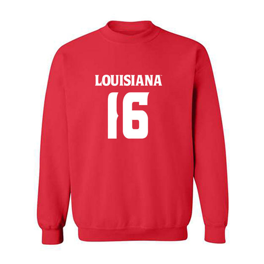 Louisiana - NCAA Football : kailep Edwards - Red Replica Shersey Sweatshirt