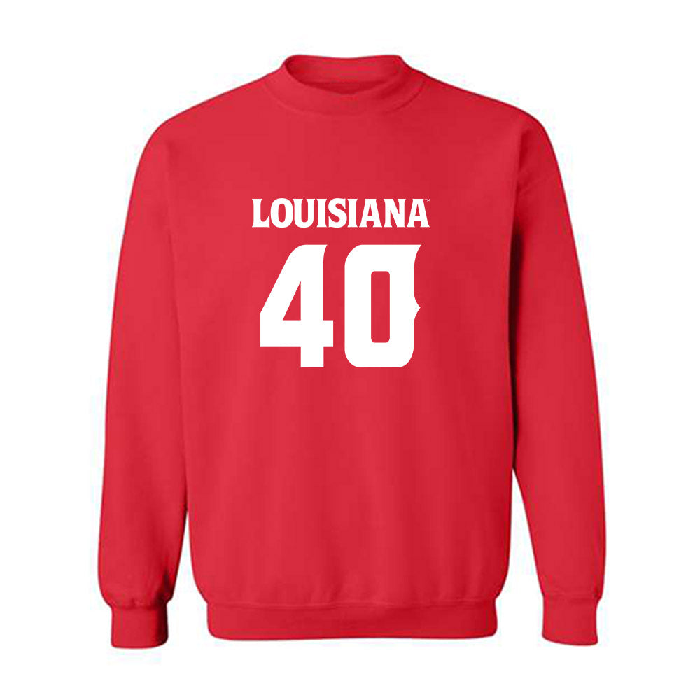 Louisiana - NCAA Football : Logan Klotz - Red Replica Shersey Sweatshirt
