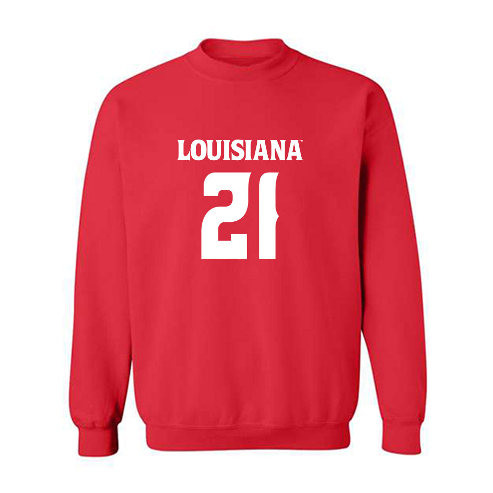 Louisiana - NCAA Football : Zylan Perry - Red Replica Shersey Sweatshirt