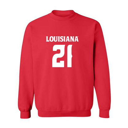 Louisiana - NCAA Football : Zylan Perry - Red Replica Shersey Sweatshirt