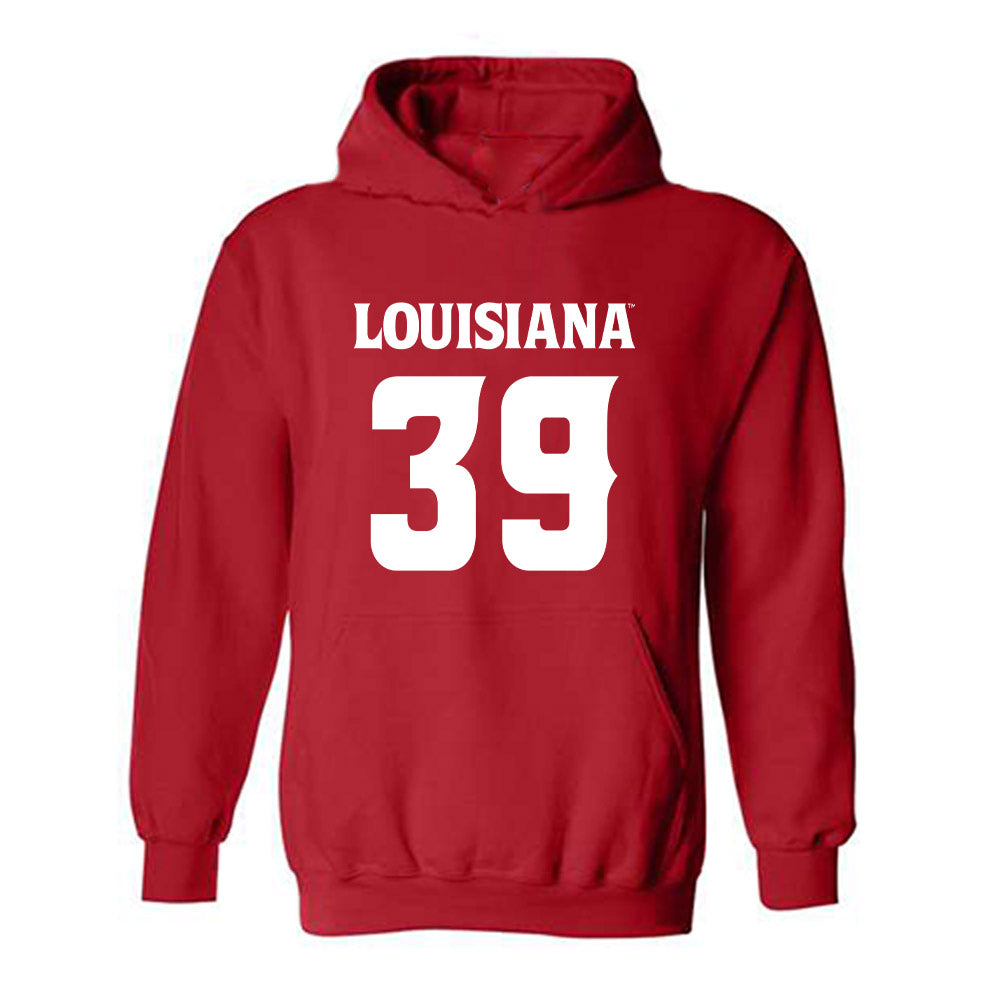 Louisiana - NCAA Football : Carter Milliron - Red Replica Shersey Hooded Sweatshirt