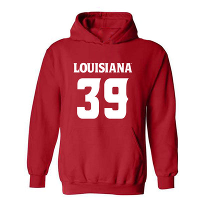 Louisiana - NCAA Football : Carter Milliron - Red Replica Shersey Hooded Sweatshirt