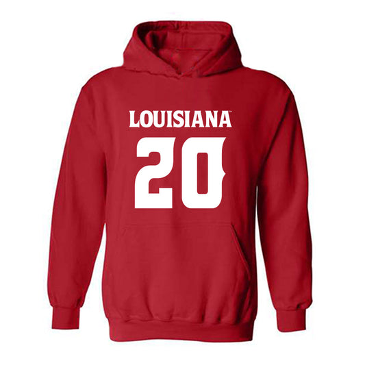 Louisiana - NCAA Football : Jalen Clark - Red Replica Shersey Hooded Sweatshirt