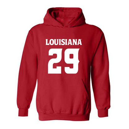 Louisiana - NCAA Football : Denim Day - Red Replica Shersey Hooded Sweatshirt