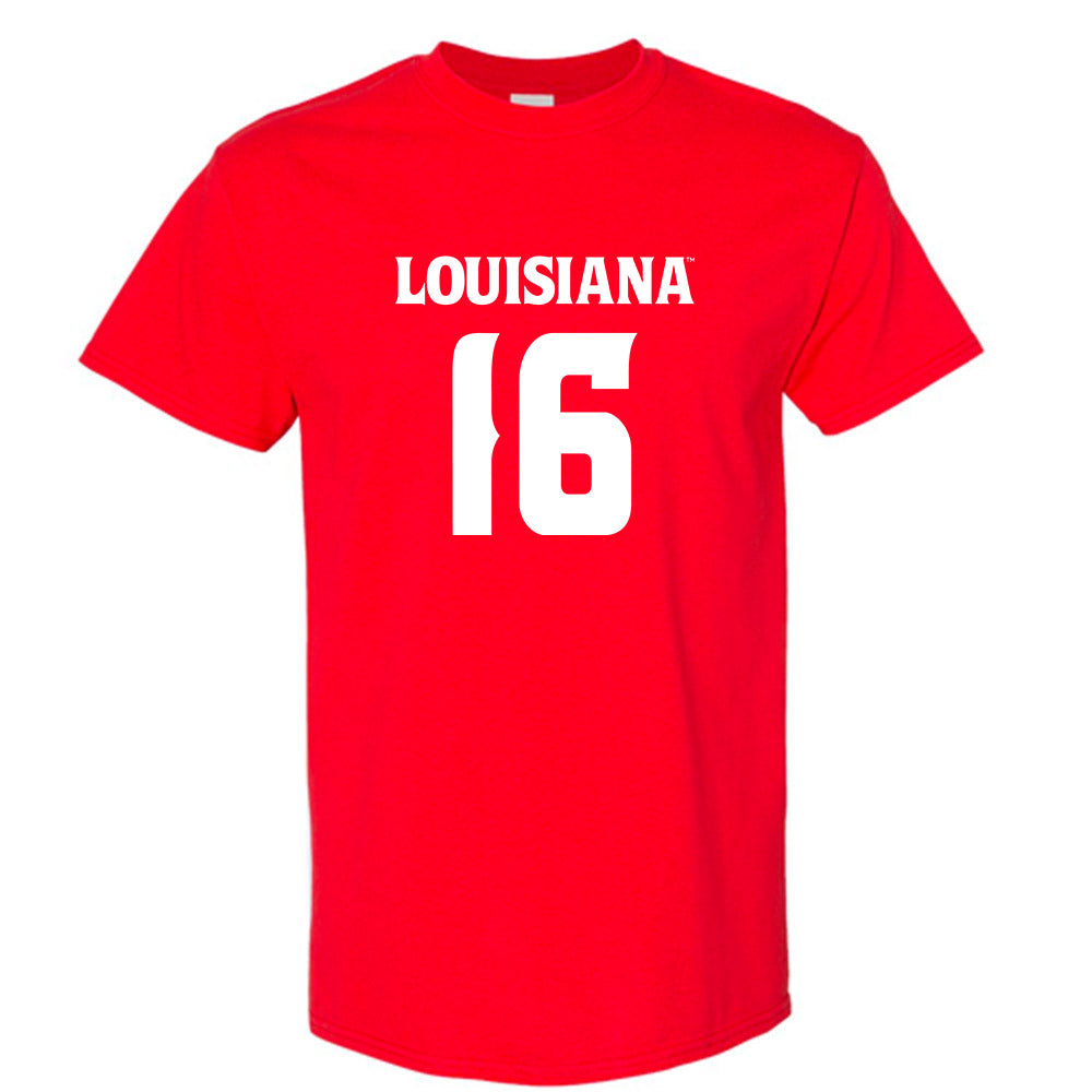 Louisiana - NCAA Football : kailep Edwards - Red Replica Shersey Short Sleeve T-Shirt