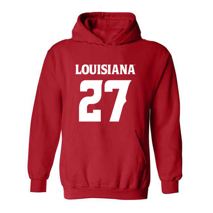 Louisiana - NCAA Football : Key'Savalyn Barnes - Red Replica Shersey Hooded Sweatshirt