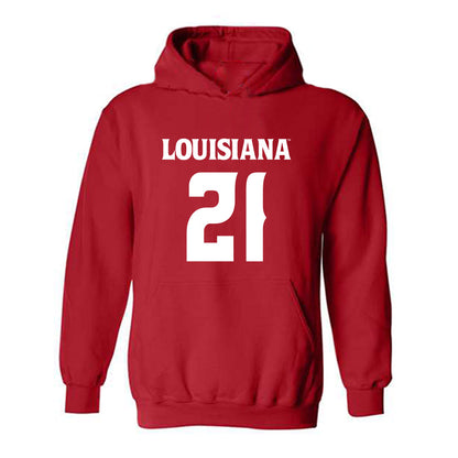 Louisiana - NCAA Football : Zylan Perry - Red Replica Shersey Hooded Sweatshirt