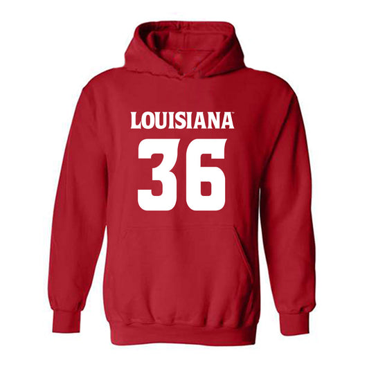 Louisiana - NCAA Football : Maurion Eleam - Red Replica Shersey Hooded Sweatshirt