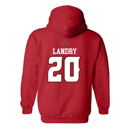 Louisiana - NCAA Men's Basketball : Christian Landry - Hooded Sweatshirt Replica Shersey