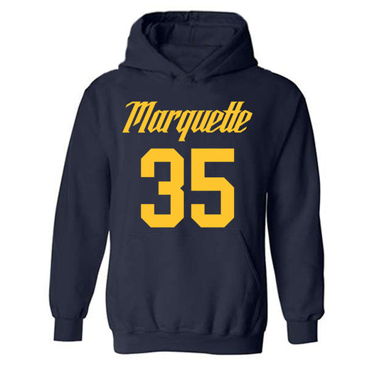 Marquette - NCAA Men's Basketball : Caedin Hamilton - Hooded Sweatshirt Replica Shersey