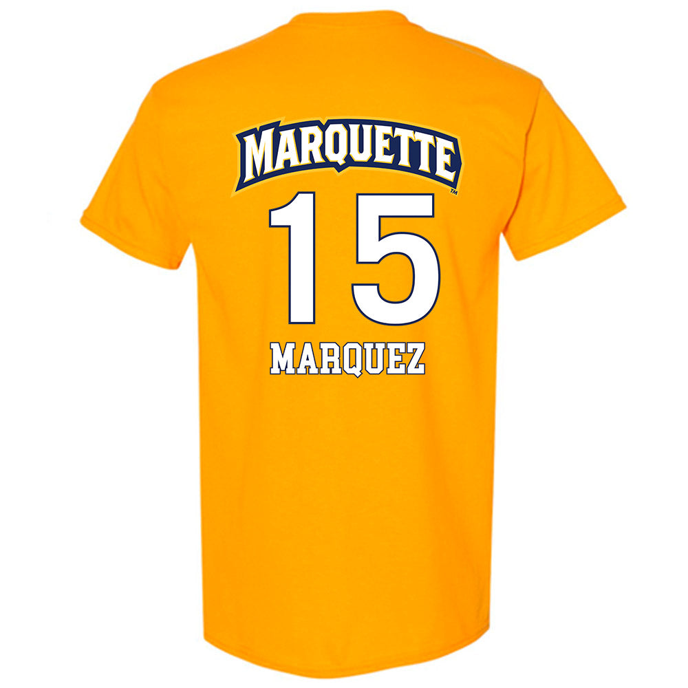 Marquette - NCAA Men's Soccer : Christian Marquez - Gold Replica Shersey Short Sleeve T-Shirt