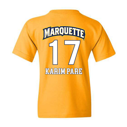 Marquette - NCAA Men's Soccer : Abdoul Karim Pare - Gold Replica Shersey Youth T-Shirt