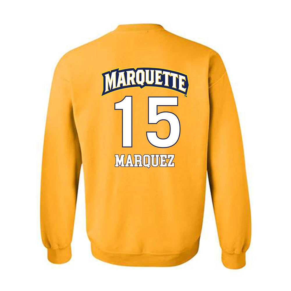 Marquette - NCAA Men's Soccer : Christian Marquez - Gold Replica Shersey Sweatshirt