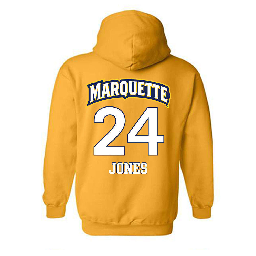Marquette - NCAA Men's Soccer : Donny Jones - Gold Replica Shersey Hooded Sweatshirt