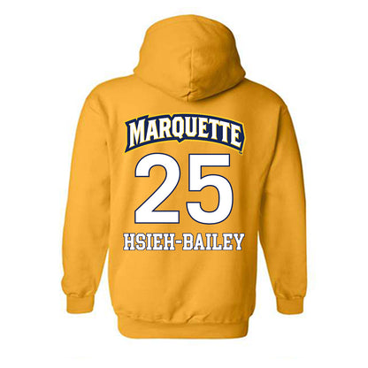 Marquette - NCAA Men's Soccer : Jai Hsieh-Bailey - Gold Replica Shersey Hooded Sweatshirt