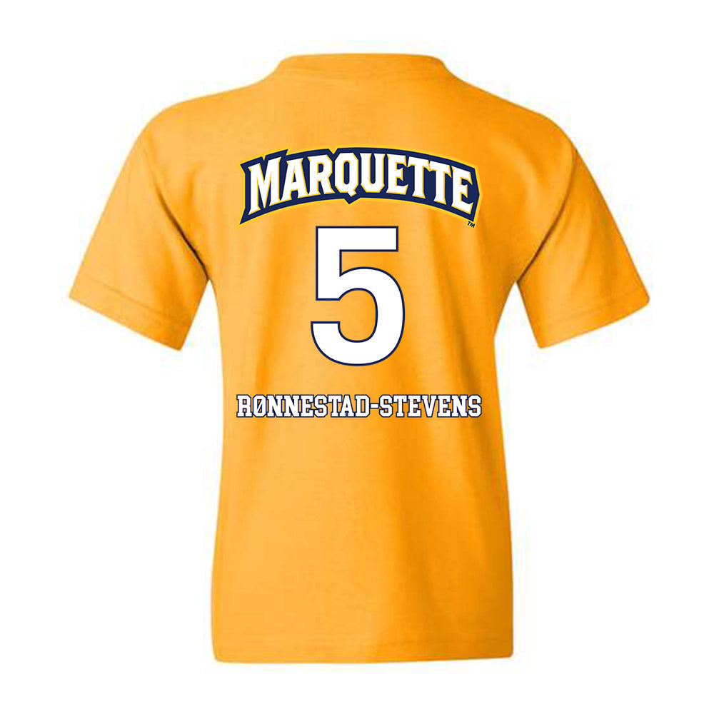 Marquette - NCAA Men's Soccer : Tristan Ronnestad-Stevens - Gold Replica Shersey Youth T-Shirt