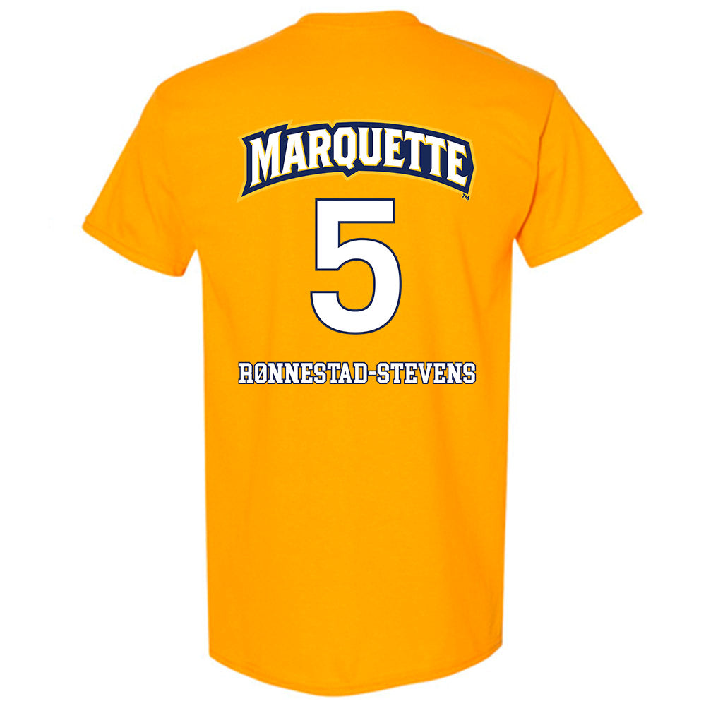 Marquette - NCAA Men's Soccer : Tristan Ronnestad-Stevens - Gold Replica Shersey Short Sleeve T-Shirt