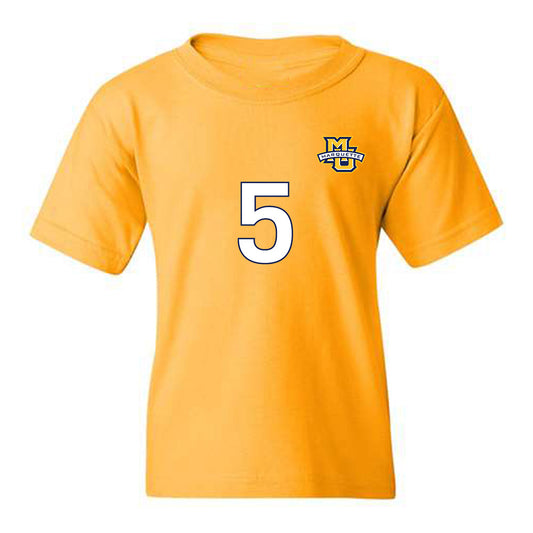Marquette - NCAA Men's Soccer : Tristan Ronnestad-Stevens - Gold Replica Shersey Youth T-Shirt