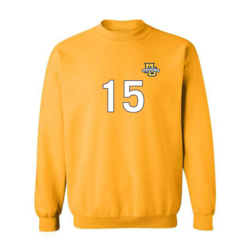 Marquette - NCAA Men's Soccer : Christian Marquez - Gold Replica Shersey Sweatshirt