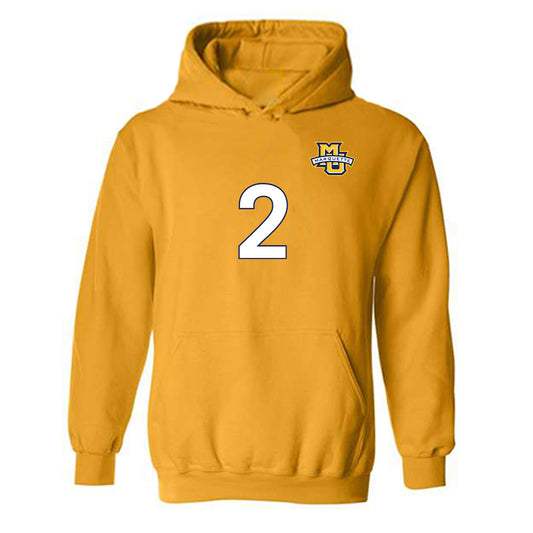 Marquette - NCAA Men's Soccer : Kyle Bebej - Gold Replica Shersey Hooded Sweatshirt