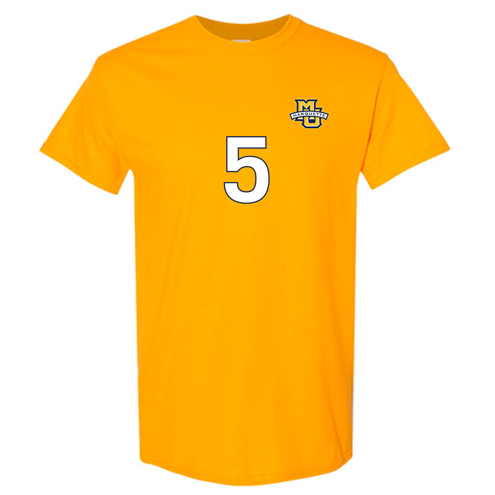 Marquette - NCAA Men's Soccer : Tristan Ronnestad-Stevens - Gold Replica Shersey Short Sleeve T-Shirt