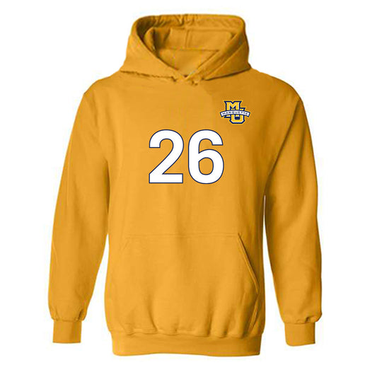Marquette - NCAA Men's Soccer : Joey Fitzgerald - Gold Replica Shersey Hooded Sweatshirt
