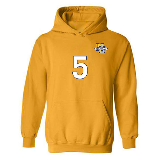 Marquette - NCAA Men's Soccer : Tristan Ronnestad-Stevens - Gold Replica Shersey Hooded Sweatshirt