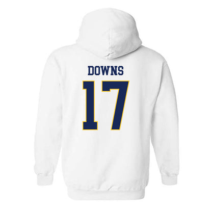 Marquette - NCAA Women's Soccer : Cate Downs - White Replica Shersey Hooded Sweatshirt