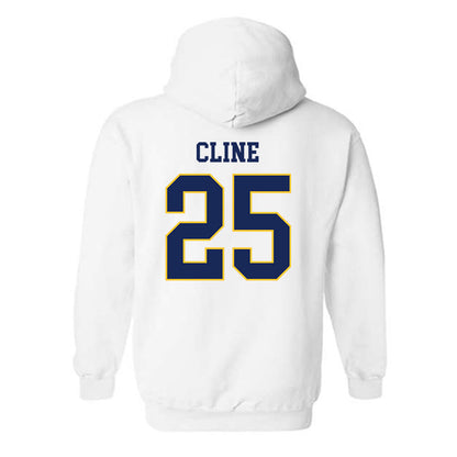 Marquette - NCAA Women's Soccer : Caroline Cline - White Replica Shersey Hooded Sweatshirt